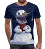 Заказать мужскую футболку в Москве. Футболка с полной запечаткой (мужская) Безумный снеговик (1) от ПРИНТЫ ПЕЧАТЬ  - готовые дизайны и нанесение принтов.