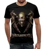 Заказать мужскую футболку в Москве. Футболка с полной запечаткой (мужская) Megadeth Band от Leichenwagen - готовые дизайны и нанесение принтов.