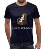 Заказать мужскую футболку в Москве. Футболка с полной запечаткой (мужская) I hate mondays от T-shirt print  - готовые дизайны и нанесение принтов.