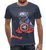 Заказать мужскую футболку в Москве. Футболка с полной запечаткой (мужская) Captain America  (1) от ПРИНТЫ ПЕЧАТЬ  - готовые дизайны и нанесение принтов.