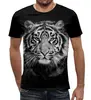 Заказать мужскую футболку в Москве. Футболка с полной запечаткой (мужская) Амурский тигр от Violet - готовые дизайны и нанесение принтов.