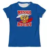 Заказать мужскую футболку в Москве. Футболка с полной запечаткой (мужская) Россия регби от rugby - готовые дизайны и нанесение принтов.