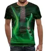 Заказать мужскую футболку в Москве. Футболка с полной запечаткой (мужская) Green Guitar от balden - готовые дизайны и нанесение принтов.