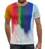 Заказать мужскую футболку в Москве. Футболка с полной запечаткой (мужская) Rainbow от FireFoxa - готовые дизайны и нанесение принтов.