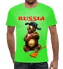 Заказать мужскую футболку в Москве. Футболка с полной запечаткой (мужская) Русский медведь  от T-shirt print  - готовые дизайны и нанесение принтов.