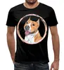 Заказать мужскую футболку в Москве. Футболка с полной запечаткой (мужская) Собака от nadegda - готовые дизайны и нанесение принтов.