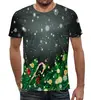 Заказать мужскую футболку в Москве. Футболка с полной запечаткой (мужская) Падающий снег от THE_NISE  - готовые дизайны и нанесение принтов.