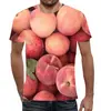 Заказать мужскую футболку в Москве. Футболка с полной запечаткой (мужская) Сочные персики 3D от Newprints - готовые дизайны и нанесение принтов.