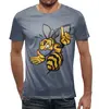 Заказать мужскую футболку в Москве. Футболка с полной запечаткой (мужская) Злой пчел от ПРИНТЫ ПЕЧАТЬ  - готовые дизайны и нанесение принтов.