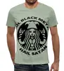 Заказать мужскую футболку в Москве. Футболка с полной запечаткой (мужская) Starbucks / Black Metal от Leichenwagen - готовые дизайны и нанесение принтов.