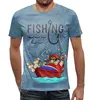 Заказать мужскую футболку в Москве. Футболка с полной запечаткой (мужская) Рыбалка     от T-shirt print  - готовые дизайны и нанесение принтов.