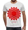 Заказать мужскую футболку в Москве. Футболка с полной запечаткой (мужская) абстрактное красное геометрическое солнце от irinavk - готовые дизайны и нанесение принтов.
