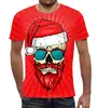 Заказать мужскую футболку в Москве. Футболка с полной запечаткой (мужская) SkullSanta от balden - готовые дизайны и нанесение принтов.