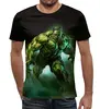 Заказать мужскую футболку в Москве. Футболка с полной запечаткой (мужская) Зеленый монстр  от T-shirt print  - готовые дизайны и нанесение принтов.