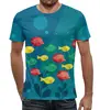 Заказать мужскую футболку в Москве. Футболка с полной запечаткой (мужская) Морские рыбки от T-shirt print  - готовые дизайны и нанесение принтов.
