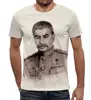 Заказать мужскую футболку в Москве. Футболка с полной запечаткой (мужская) Сталин от Рустам Юсупов - готовые дизайны и нанесение принтов.