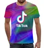 Заказать мужскую футболку в Москве. Футболка с полной запечаткой (мужская) TikTok  от DESIGNER   - готовые дизайны и нанесение принтов.