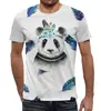 Заказать мужскую футболку в Москве. Футболка с полной запечаткой (мужская) Панда и перья от THE_NISE  - готовые дизайны и нанесение принтов.