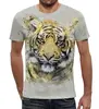 Заказать мужскую футболку в Москве. Футболка с полной запечаткой (мужская) Красочный тигр от weeert - готовые дизайны и нанесение принтов.