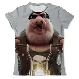 Заказать мужскую футболку в Москве. Футболка с полной запечаткой (мужская) Свинья от ADMIN MMORPG - готовые дизайны и нанесение принтов.