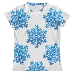 Заказать мужскую футболку в Москве. Футболка с полной запечаткой (мужская) Голубые снежинки от THE_NISE  - готовые дизайны и нанесение принтов.