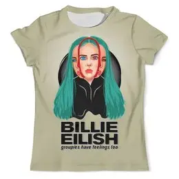 Заказать мужскую футболку в Москве. Футболка с полной запечаткой (мужская) Billie Eilish (Билли Айлиш)     от T-shirt print  - готовые дизайны и нанесение принтов.