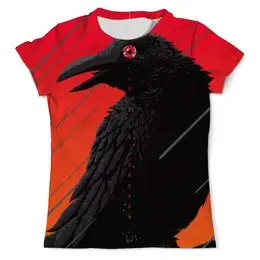 Заказать мужскую футболку в Москве. Футболка с полной запечаткой (мужская) Чёрный ворон от Виктор Гришин - готовые дизайны и нанесение принтов.