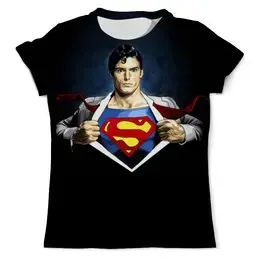 Заказать мужскую футболку в Москве. Футболка с полной запечаткой (мужская) Супермен  (1) от ПРИНТЫ ПЕЧАТЬ  - готовые дизайны и нанесение принтов.