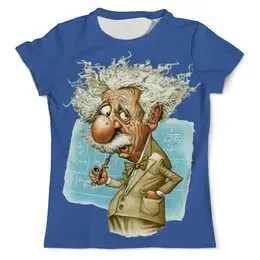 Заказать мужскую футболку в Москве. Футболка с полной запечаткой (мужская) Альберт Эйнштейн  от ПРИНТЫ ПЕЧАТЬ  - готовые дизайны и нанесение принтов.