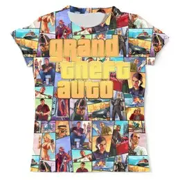 Заказать мужскую футболку в Москве. Футболка с полной запечаткой (мужская) Grand Theft Auto GOLD_ от balden - готовые дизайны и нанесение принтов.