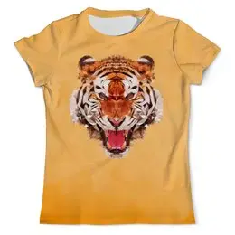 Заказать мужскую футболку в Москве. Футболка с полной запечаткой (мужская) Полигональный тигр от Andrew Zaycev - готовые дизайны и нанесение принтов.