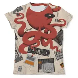 Заказать мужскую футболку в Москве. Футболка с полной запечаткой (мужская) DJ Octopus от sandster - готовые дизайны и нанесение принтов.