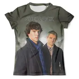 Заказать мужскую футболку в Москве. Футболка с полной запечаткой (мужская) Sherlock  от ПРИНТЫ ПЕЧАТЬ  - готовые дизайны и нанесение принтов.