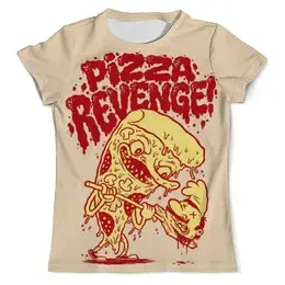 Заказать мужскую футболку в Москве. Футболка с полной запечаткой (мужская) Pizza Revenge от Leichenwagen - готовые дизайны и нанесение принтов.