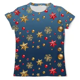 Заказать мужскую футболку в Москве. Футболка с полной запечаткой (мужская) Новогодняя (1) от T-shirt print  - готовые дизайны и нанесение принтов.