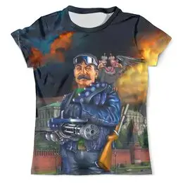 Заказать мужскую футболку в Москве. Футболка с полной запечаткой (мужская) И.В.Сталин    от T-shirt print  - готовые дизайны и нанесение принтов.