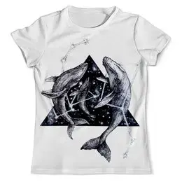 Заказать мужскую футболку в Москве. Футболка с полной запечаткой (мужская) Звездные киты от Anna Rosenrot - готовые дизайны и нанесение принтов.