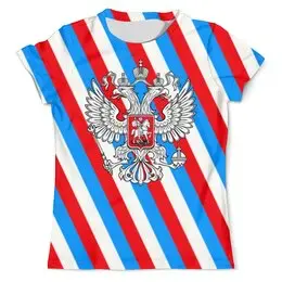 Заказать мужскую футболку в Москве. Футболка с полной запечаткой (мужская) Герб России от THE_NISE  - готовые дизайны и нанесение принтов.