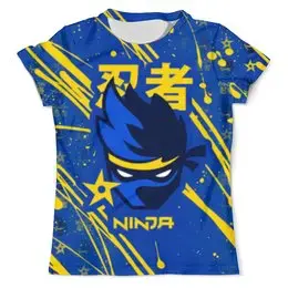Заказать мужскую футболку в Москве. Футболка с полной запечаткой (мужская) FORTNITE NINJA от geekbox - готовые дизайны и нанесение принтов.