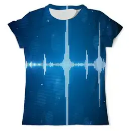 Заказать мужскую футболку в Москве. Футболка с полной запечаткой (мужская) Звуковая волна от THE_NISE  - готовые дизайны и нанесение принтов.