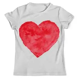 Заказать мужскую футболку в Москве. Футболка с полной запечаткой (мужская) Red heart от vphone - готовые дизайны и нанесение принтов.