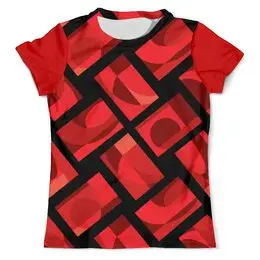 Заказать мужскую футболку в Москве. Футболка с полной запечаткой (мужская) Красная абстракция от IrinkaArt  - готовые дизайны и нанесение принтов.