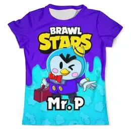 Заказать мужскую футболку в Москве. Футболка с полной запечаткой (мужская) BRAWL STARS MR.P от geekbox - готовые дизайны и нанесение принтов.