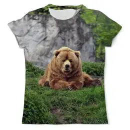Заказать мужскую футболку в Москве. Футболка с полной запечаткой (мужская) Медведь от Александр Гришин - готовые дизайны и нанесение принтов.