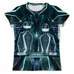 Заказать мужскую футболку в Москве. Футболка с полной запечаткой (мужская) Daft Punk от balden - готовые дизайны и нанесение принтов.
