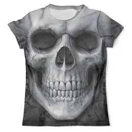 Заказать мужскую футболку в Москве. Футболка с полной запечаткой (мужская) Skull Grey_ от balden - готовые дизайны и нанесение принтов.