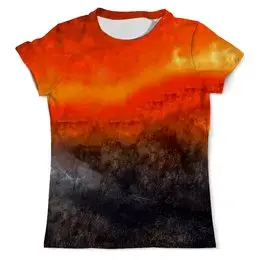 Заказать мужскую футболку в Москве. Футболка с полной запечаткой (мужская) Оранжевый закат от THE_NISE  - готовые дизайны и нанесение принтов.
