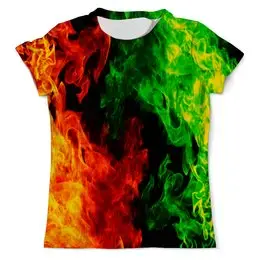 Заказать мужскую футболку в Москве. Футболка с полной запечаткой (мужская) Битва огней от THE_NISE  - готовые дизайны и нанесение принтов.