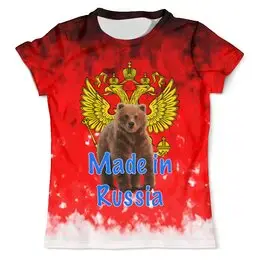 Заказать мужскую футболку в Москве. Футболка с полной запечаткой (мужская) Russia от ZVER  - готовые дизайны и нанесение принтов.