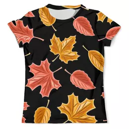 Заказать мужскую футболку в Москве. Футболка с полной запечаткой (мужская) Осенние листья от skynatural - готовые дизайны и нанесение принтов.